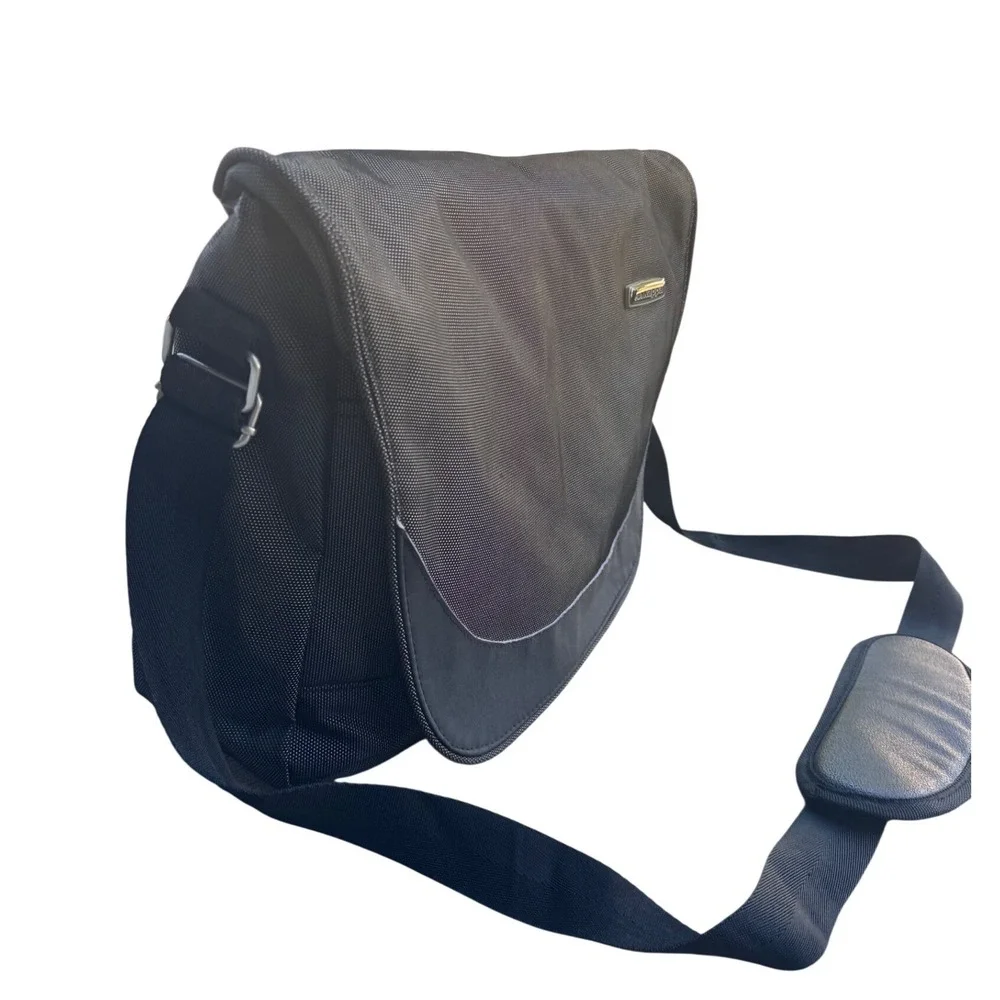 Kappa Mens Black Ballistic Nylon Messenger Laptop Bag‎ Padded Strap Sportswear
